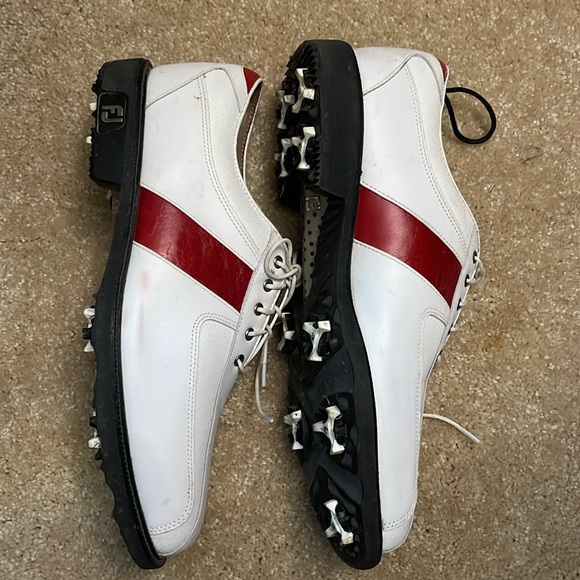 FootJoy FJ Icon Golf Shoes 52243 Red White Leather 9.5 D - Picture 4 of 5